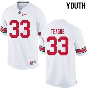 NCAA Ohio State Buckeyes Youth #33 Master Teague White Nike Football College Jersey STF8645RV